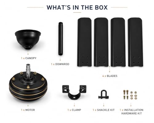Image of haneul!!Ceiling Fan,4 Blade, High Speed, Small Size,Smoke Black Made in India