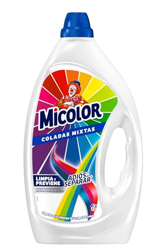 Micolor Gel Adiós Al Separar (52 lavados), detergente líquido para lavadora con tecnología antitransferencia de colores, jabón para ropa de color