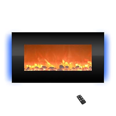 Northwest 80-BL31-2001 Electric Fireplace-Wall Mounted with 13 Backlight Colors, Adjustable Heat and Remote Control-31 inch, 31", Black