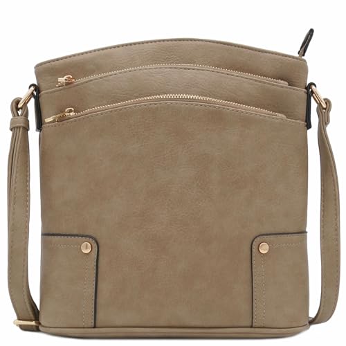 Image of ALYSSA Triple Zip Pocket Large Crossbody Bag