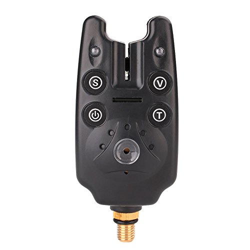 Forfar Trole de Alarma Al aire libre electrónica alarmante Caña de pescar carpa Polo Alarma mordedura de los trastos Kit de herramientas ajustable Negro