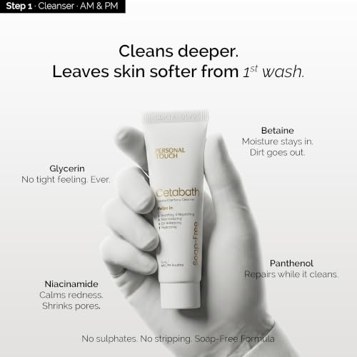 Image of Personal Touch Complete Trial Kit - Dry Defence Therapy for Dry & Sensitive Skin | Cetabath Face Cleanser, Snail Mucin Serum, Skindam Barrier Repair Moisturizer & SPF 50 Sunscreen