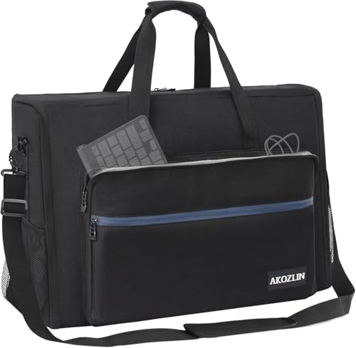 AKOZLIN 27-32 inch Monitor Bag Dual Monitor Carrying Case(up to 2) Padded Monitor Travel Case (NOT for iMac) LCD Screens/TVs Transport Tote Bag with Shoulder Strap Accessories Pocket