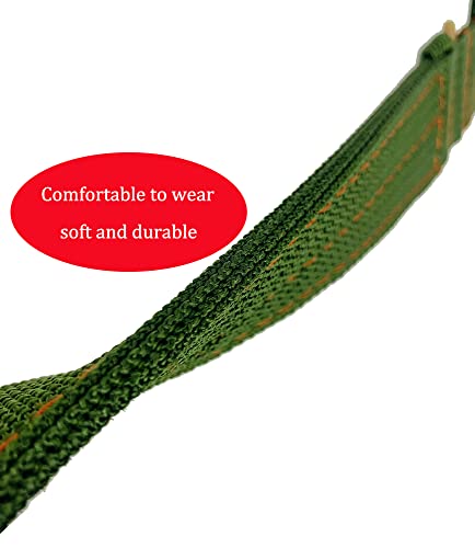 Image of Cattle Collar Adjustable Sheep Neck Strap Thick Canvas Four-Layer Nylon Thickened Collar with 2-Rows Metal Buckle and Ring Metal Buckle Traction Chain for Farm Animals Pets (37 inch~53.1 inch)