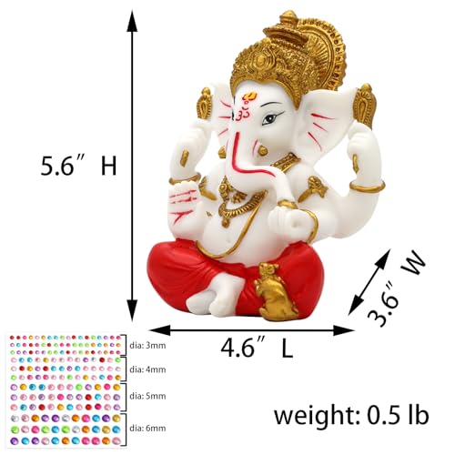 Estatua de Lord Ganesha de 5.6 pulgadas en Polystone miniatura 5