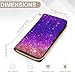 Fashion Decor Wallet, Long PU Zipper Wallet, Travel Purse Fashion Design, Huge Storage Capacity Wallet Compatible with Beautiful Purple Shining Glitter Sparkles Pattern