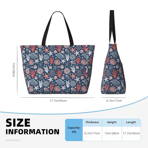 Large Beach Bags Water-resistant Sandproof - Summer beach starfish shell Cute Beach Tote Bags for Women with Zipper2
