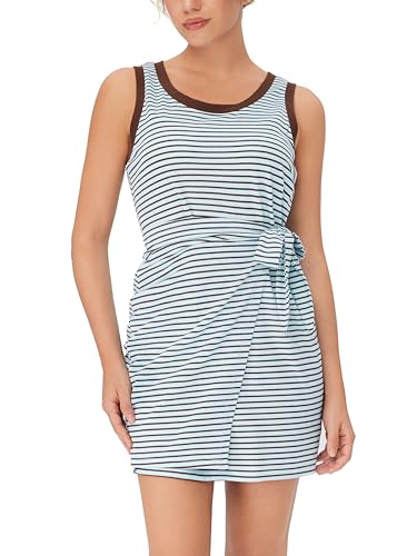 Image of CIDER Womens Striped Tie Waist Tank Dress Casual Sleeveless Knotted Mini Dress