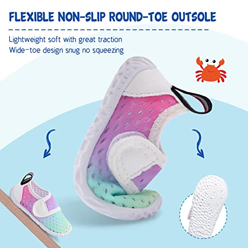 Image of LeIsfIt Toddler Water Shoes Boys Girls Barefoot Aqua Socks Kids Breathable Quick-Dry Swim Shoes for Beach Pool Surf