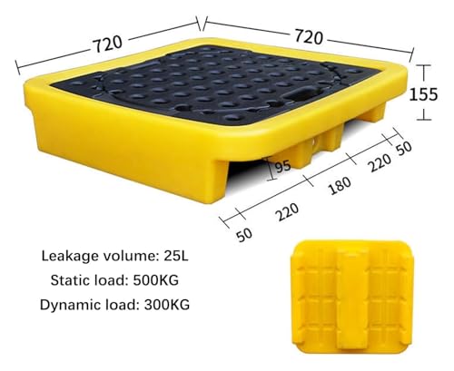 Plateforme modulaire de rétention des déversements de fûts - Conception antidérapante et Durable pour Un Stockage Industriel et en entrepôt sécurisé, polyéthylène Haute densité pour Un empil