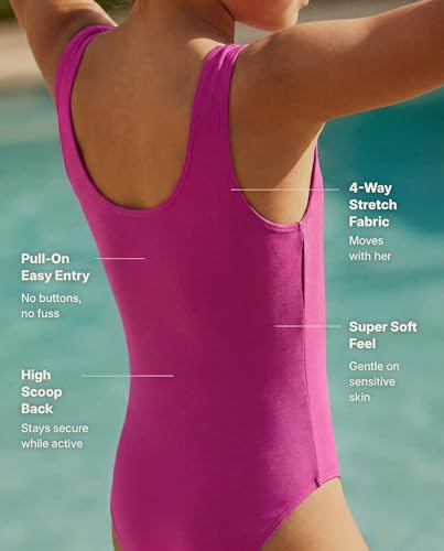 Image of Girls' UPF 50+ Swimsuit in One Piece by City Threads