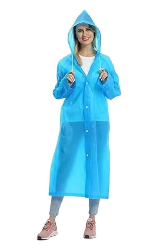 w+ EVA Waterproof Rain Coat Hooded Universal Outdoor Water Resistant Portable Suit for Men Women Boys and Girls (Skyblue)-picture-40