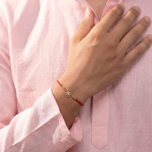 Image of PALMONAS Demifine 18K Gold Plated Evil Eye Rakhi for Brother - Waterproof & Anti-Tarnish Designer Rakhi for Men | Premium Raksha Bandhan Rakhee with Roli Chawal
