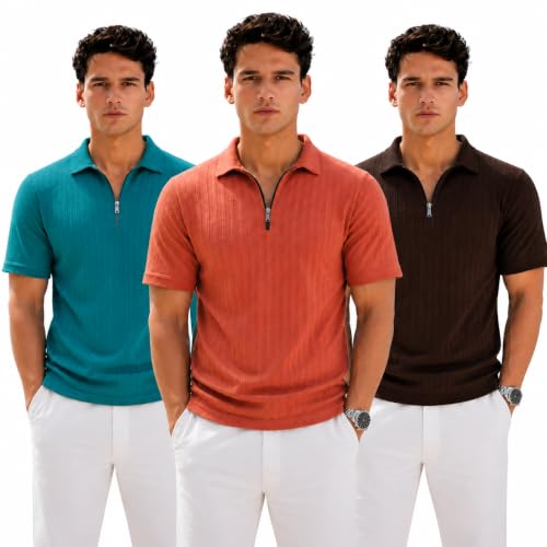 Image of Preneum Men's Polo T‑Shirt | Comfortable Rich Polycotton, Band Collar, Regular Fit | Stylish & Premium All Day Wear (Available in Plus Sizes)