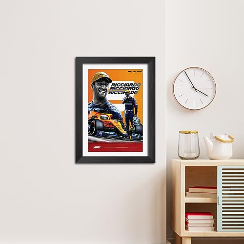 Image of TenorArts Daniel Ricciardo Poster F1 Driver Posters Formula One Photo Frame Painting with Matt Finish Black Texture (12 inches x 9inches)