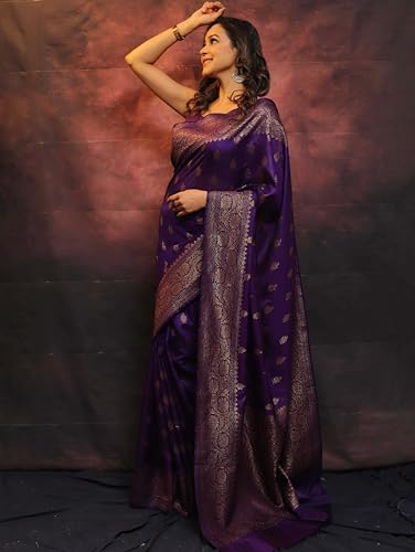 Image of Sugathari Women's Banarasi Saree Pure Kanjivaram Silk Saree Soft new ladies 2025 Design Wear Pattu Sarees Sadi Party Sari collections With Blouse Piece (San Pari-223)