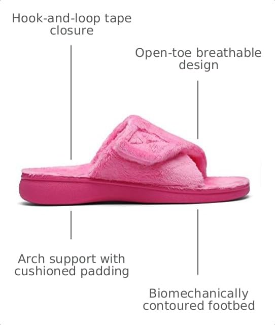 Image of SOLLBEAM Women's Plantar Fasciitis Fuzzy House Orthopedic Adjustable Slippers With Arch Support Orthotic Heel Cup Sandals For Ladies