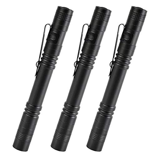 CASTNOO 3 Pack LED Pen Light Flashlight, Mini Pen Flashlight, Medical Penlight with Clip, Pocket Flashlight for Nurses, Inspection, Emergency