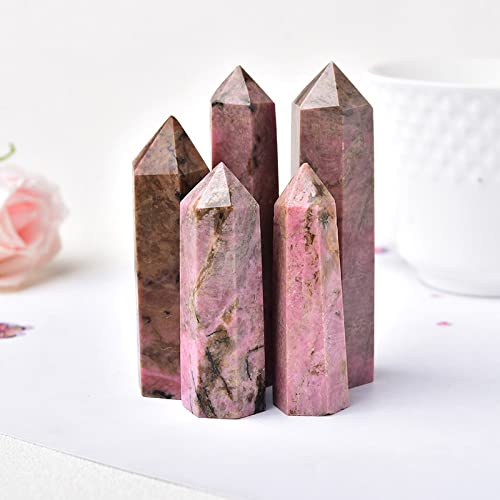 Baguette de pierre d'obélisque de rhodonite naturelle pour pyramide d'énergie