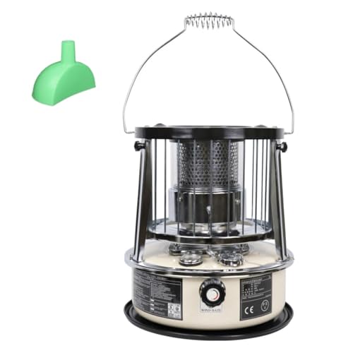 9000 BTU Stufa a Petrolio Riscaldamento a Stoppino Serbatoio Da 4,6 Litri Riscaldamento Di Emergenza Senza Elettricità Riscaldatore per Campeggio, Garage, Casa Ed Emergenze,Off-white-Singleitem