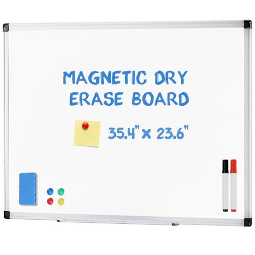 DUMOS Magnetic White Board Kit for Wall 36" x 24",