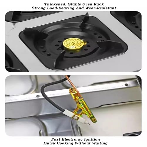 Cuisinières À Gaz Avec 3 À 8 Brûleurs, Brûleur Wok En Acier Inoxydable, Cuisinière À Gaz De Table 4,2 KW Avec Protection De Sécurité, Kit Source GN/GPL(NG,4-1 burners) – Image 4