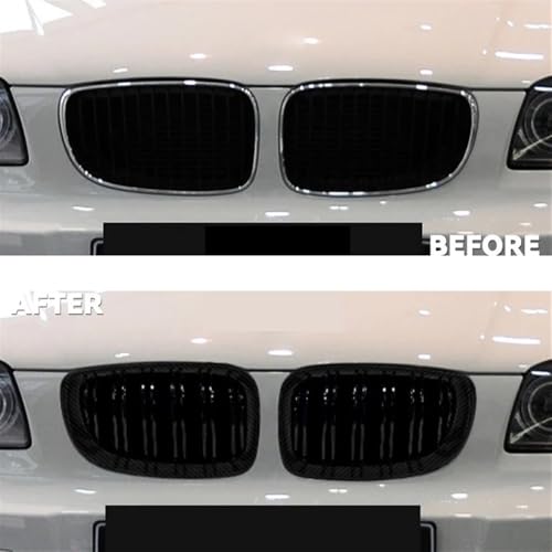 Parrilla delantera de doble línea para BMW E81 E87 E82 E88 (2007-2011), rejillas negras 135i 3