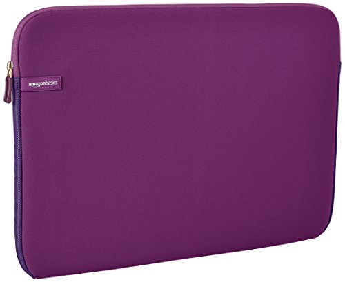 Amazon Basics 17.3-Inch Laptop Sleeve, Protective Case with Zipper - Purple