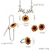 JOYID Sweet Sunflower Pearl Leaf Pendant Necklace Resin Daisy Flower Clavicular Chain Fashion Jewelry for Women (Gold Set)