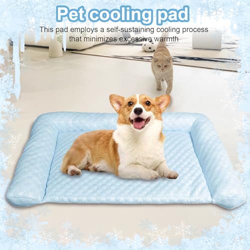 犬用冷却マット - 猫用冷却マット - 子犬用アイスシルク通気性洗えるマット 夏季 屋外 庭 旅行 アパート パティオ ケージ