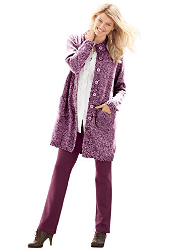 Woman Within Plus Size Marled Sweater Jacket