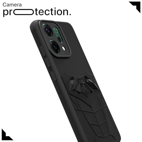 Image of Outlouders Back Cover for Oppo Reno 14 5G | Stylish | Scratchproof | Soft Silicone | Shockproof |Enhanced Camera Lens Protection Bumper Case (Black)