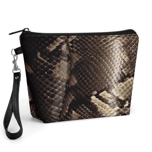 Bolsa de maquillaje de piel de serpiente para solucionar la falta de espacio