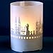 Produktbild 13gramm Halberstadt-Skyline Windlicht Souvenir in der Geschenk-Box, 3D Edelstahl Aufsatz für Kerze inkl. Kerze, Projektionsschirm