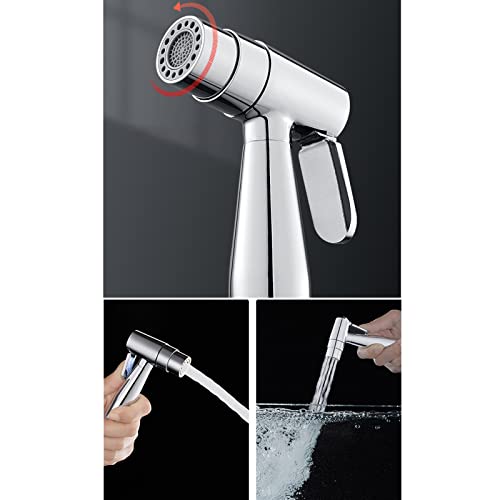 Pulvérisateur de bidet en laiton chromé et sa vanne d'angle double