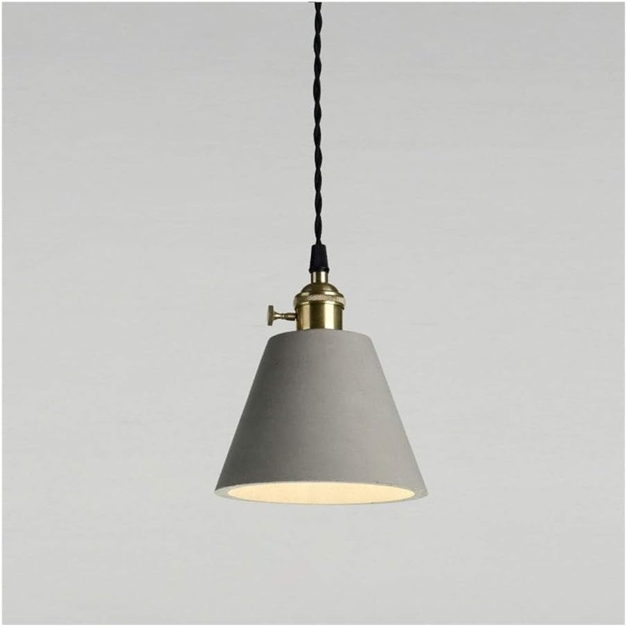 Lampe suspendue géométrique E27 lustre vintage en ciment pour salle à manger