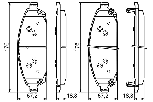 Bosch BP1278 - Pastiglie Freni Auto, Asse Anteriore - Qualità Bosch - Riduzione Del Rumore E Della Polvere - Certificazione ECE-R90 - Senza Rame - 1 Confezione Da 4 Pastiglie - 6