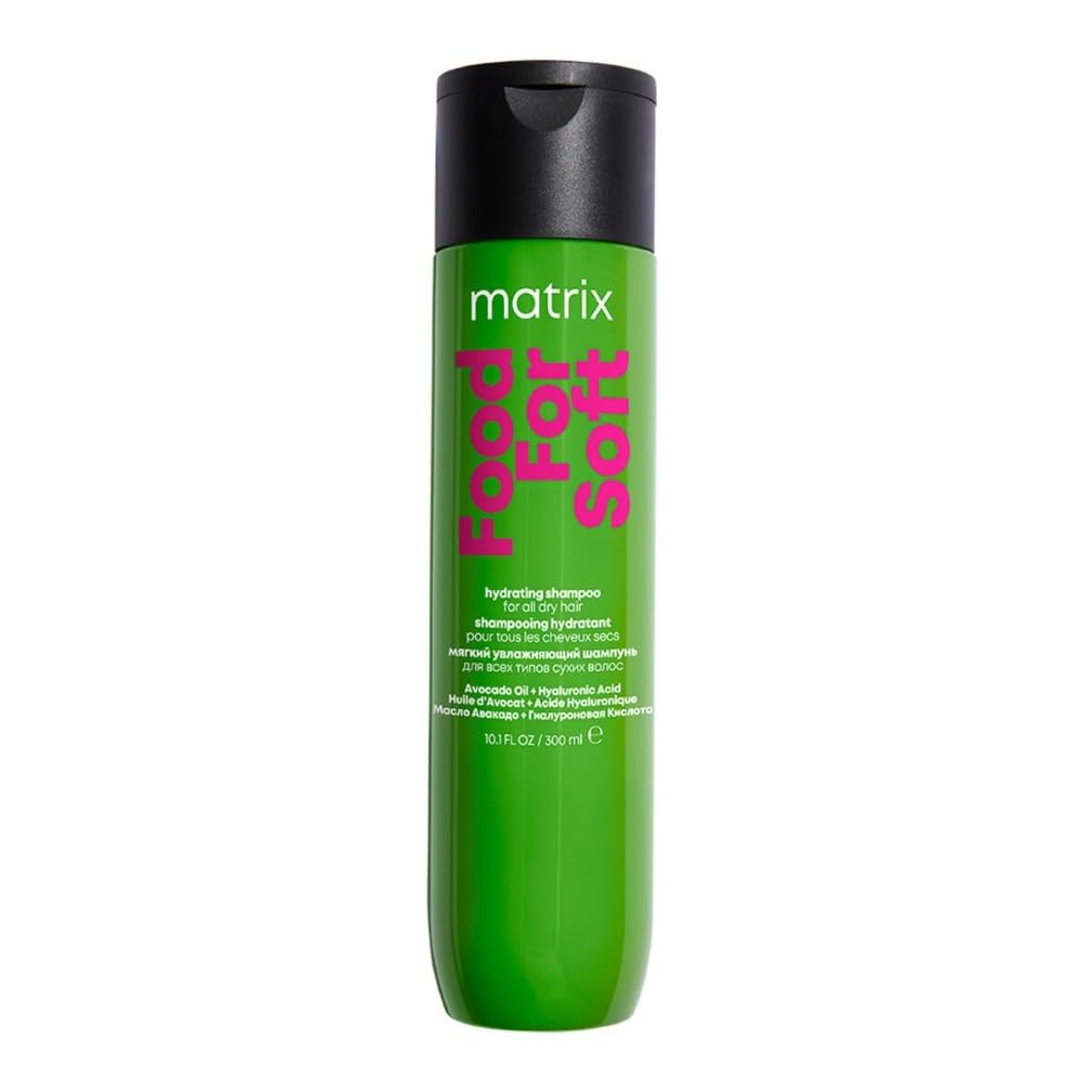 Matrix, Shampoo Idratante per Capelli Secchi, Chioma Effetto Seta, Con Olio di Avocado e Acido Ialuronico, Food For Soft, 300 ml