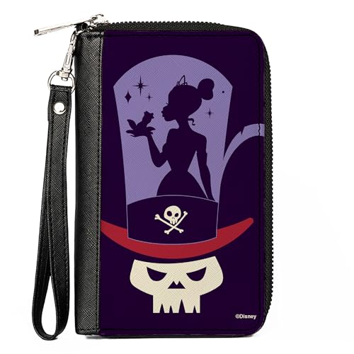 Buckle-Down Disney Wallet, Zip Around, The Princess and the Frog Dr Facilier Tiana Top Hat, Vegan Leather