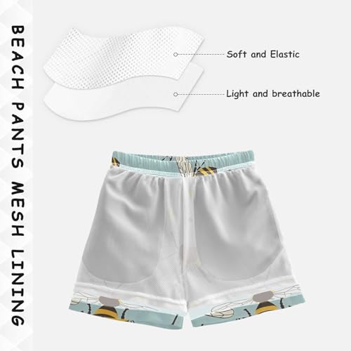 Bees Boys Swim Trunks, Quick Dry Toddler Beach Shorts Boy Swimwear Bathing Suit4