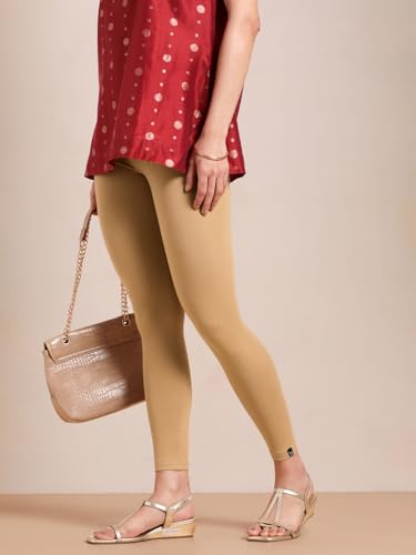 Image of TWIN BIRDS Super Stretchable Cotton Elasthane Fabric Ankle Length Leggings for Women