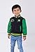 John Deere Tractor Little Boys Varsity Zip Up Bomber Jacket Black/Green 7-8