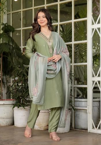 Fabnex Kurta For Women | Women Kurta Pant Set (K-122-Green-2Xl)