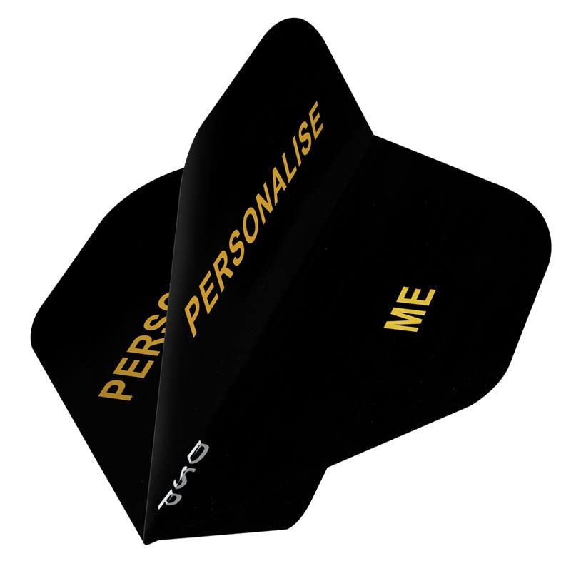 DESIGNA DARTS Personalised 75 Micron Flights | Custom Hot Foil Print Dart Flights | 10 Sets of 3 Flights, Standard, Black (PF9011BK-PERS10) โ image 1
