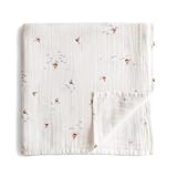 mushie Muslin Baby Swaddling Blanket | Manta Envolvente para Recién Nacidos de 0-3 Meses | Algodón Orgánico | Saco de Dormir Prelavado para Bebés | Hecho en Dinamarca | Boats