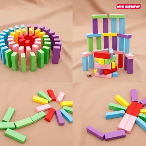 Image of MiniExplorer Toys & Games Tumbling Tower Game for Kids and Adults, Wooden Blocks with Dices Game|Stacking Game Challenging Maths Game