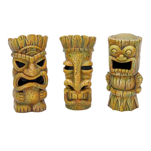 Penn-Plax 1 Piece Only Assorted Tiki Resin Ornaments | Aquarium Décor for Fish Tanks | Small