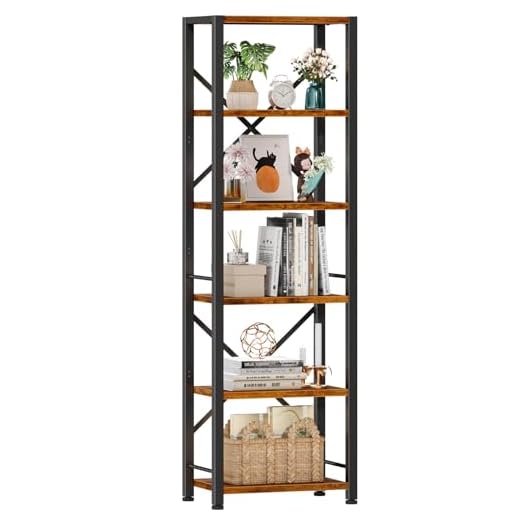 Furologee 6 Tier Tall Bookshelf