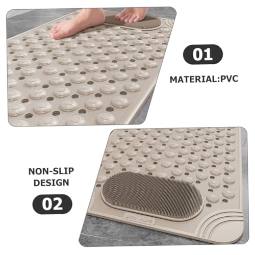 Alfombrilla antideslizante de pies de PVC para ducha con orificios de drenaje 7