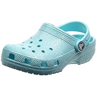 Crocs Unisex Kids Classic Glitter Clog K Clogs, Ice Blue, 4 UK Child